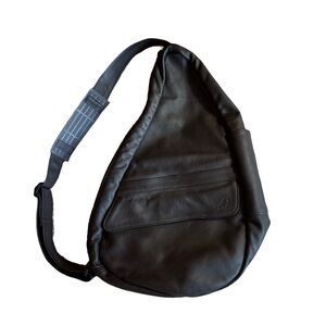 Ameribag Healthy Back Leather Sling Bag, Black